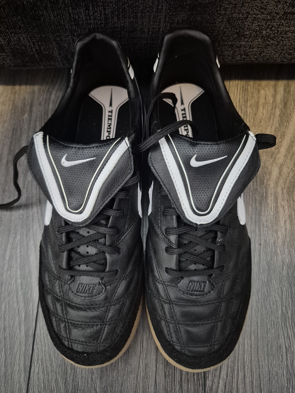 Vintage Nike Tiempo Mystic III IC Indoor Soccer Shoes Black/White-Volt 366184-01